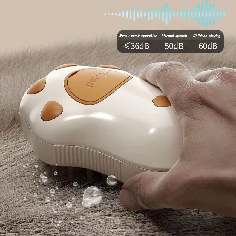 3-in-1 Electric Pet Grooming Brush with Steam Spray | Cat & Dog Detangler Comb