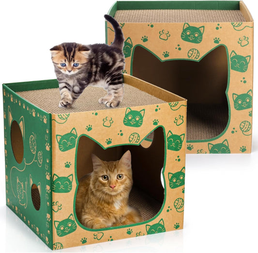 Cardboard Cat House Indoor – Eco-Friendly Cat Play & Rest Shelter