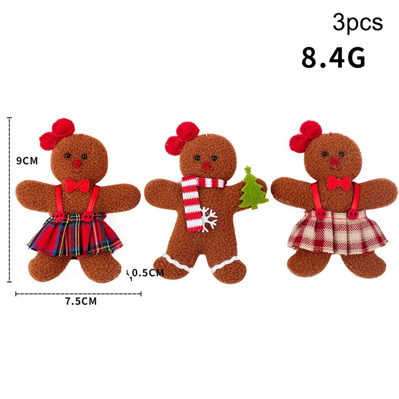 3PCS/Set Christmas Decoration Gingerbread Man Children Gifts